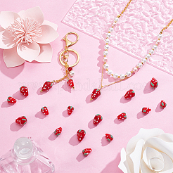 Handmade Lampwork 3D Strawberry Beads&nbsp;LAMP-UN0001-02