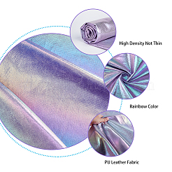 Rainbow PU Leather Fabric&nbsp;DIY-WH0030-88