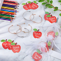 24Pcs 3 Styles Knot Iron Torque Bangles & 24Pcs Apple Shaped Paper Thank You Gift Tags for Women & 24Pcs Rectangle Organza Drawstring Gift Bags&nbsp;BJEW-DC0001-17