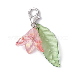 6Pcs Flower & Leaf Acrylic Pendant Decorations&nbsp;HJEW-JM01363