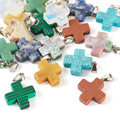 18Pcs 9 Styles Mixed Gemstone Pendants&nbsp;G-TA0002-32
