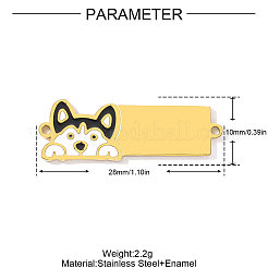 304 Stainless Steel Enamel Connector Charms&nbsp;STAS-OY002-44G-06