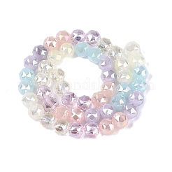 Electroplate Imitation Jade & Opaque & Transparent Glass Beads Strands&nbsp;EGLA-Q135-8MM-A02