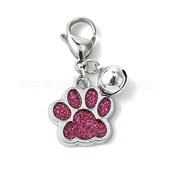 10Pcs 10 Colors Glitter Dog Paw Print Alloy Enamel Pendant Decoration&nbsp;HJEW-JM02272