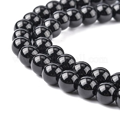Synthetic Black Stone Beads Strands&nbsp;X-G-G088-6mm
