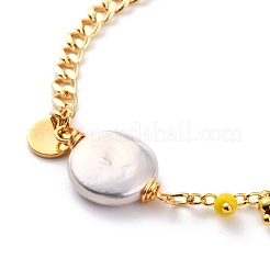 Natural Baroque Pearl Keshi Pearl Link Bracelets&nbsp;BJEW-JB05803-05