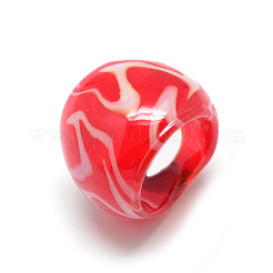 Handmade Lampwork Wide Band Finger Rings&nbsp;RJEW-T002-01-B