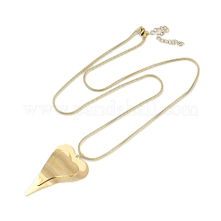 304 Stainless Steel Round Snake Chain Heart Pendant Necklaces for Women&nbsp;NJEW-H038-01G