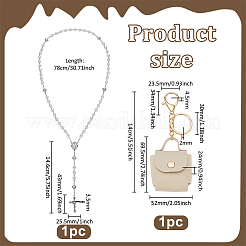 1Pc Jesus Cross Virgin Zinc Alloy Pendant White Glass Pearl Round Rosary Bead Necklaces for Women Men&nbsp;NJEW-FG0001-22