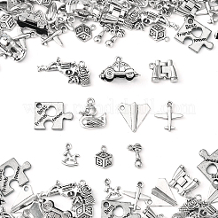 100Pcs 10 Styles Tibetan Style Alloy Pendants&nbsp;TIBEP-CJ0002-62