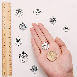 90Pcs 9 Style Tibetan Style Alloy Pendants&nbsp;TIBEP-SC0001-97