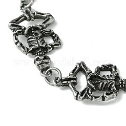 Halloween 304 Stainless Steel Skeleton Link Chain Bracelets for Women Men&nbsp;BJEW-C063-07AS