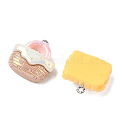Electroplate Opaque Resin Pendants&nbsp;RESI-B044-05P