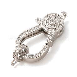 Brass Micro Pave Clear Cubic Zirconia Lobster Claw Clasps&nbsp;CU-CBA2907-15P
