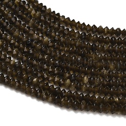 Natural Golden Sheen Obsidian Beads Strands&nbsp;GG-CBAA9B4-A02-02