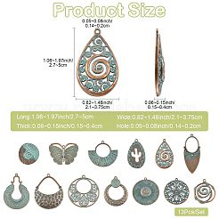 13Pcs Tibetan Style Alloy Pendants&nbsp;FIND-FS0005-17