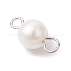 Natural Cultured Freshwater Pearl Two Sides Polished Connector Charms&nbsp;PALLOY-JF04041-02