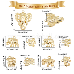 50Pcs 5 Style Rack Plating Alloy Pendants Rhinestone Settings&nbsp;FIND-CA0004-83