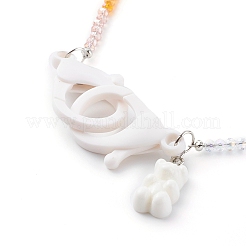 Rainbow Personalized Electroplate Glass Beaded Necklaces&nbsp;NJEW-JN03410-05