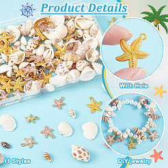 DIY Shell Starfish Jewelry Making Findings Kits&nbsp;DIY-PH0023-34