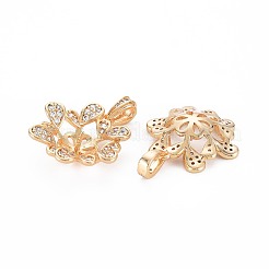 Brass Micro Pave Clear Cubic Zirconia Peg Bails Pendants&nbsp;KK-S364-089