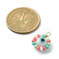 Glass Seed & Lampwork Beaded Pendants&nbsp;PALLOY-JF02156