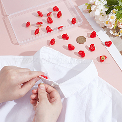 20Pcs Resin Heart Badge for Backpack Clothes&nbsp;HEAR-PH0001-02A