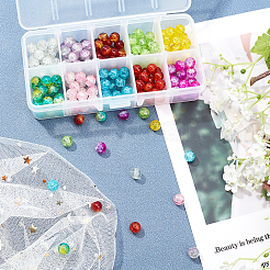 Spray Painted Transparent Crackle Glass Beads&nbsp;CCG-PH0003-11A