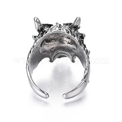 Gothic Punk Skull Alloy Open Cuff Ring for Men Women&nbsp;RJEW-T009-60AS