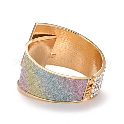Crystal Rhinestone Chunky Wrap Wide Cuff Bangle&nbsp;BJEW-K223-02KCG-03