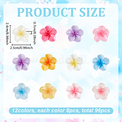 96Pcs 12 Colors Transparent Resin Cabochons&nbsp;CRES-ME0001-03