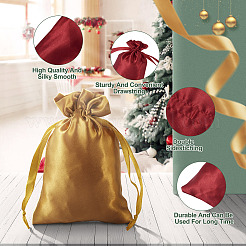 30Pcs 6 Colors Rectangle Satin Gift Packing Pouches Drawstring Bags&nbsp;ABAG-BT0001-04