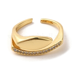 Brass Micro Pave Cubic Zirconia Adjustable Rings&nbsp;LS-RJEW-K259-01A-G