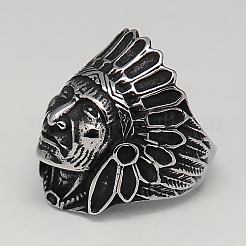 Personalized Retro 304 Stainless Steel Wide Band Rings for Men&nbsp;RJEW-F006-125