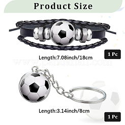 CutHollow Glass Football Jewelry Set&nbsp;SJEW-CL0001-01
