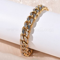 201/304 Stainless Steel Cuban Link Chains Bracelets for Unisex&nbsp;BJEW-F522-04G