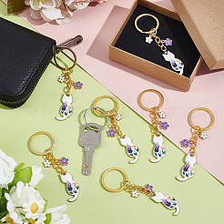 10Pcs Alloy Enamel Cat Keychain&nbsp;KEYC-NB00015