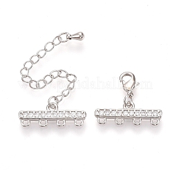 Brass Micro Pave Cubic Zirconia Chain Extender&nbsp;ZIRC-Q022-031P-NR