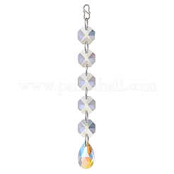 Christmas Glass Octagon Beads Hanging Suncatchers&nbsp;HJEW-JM02269