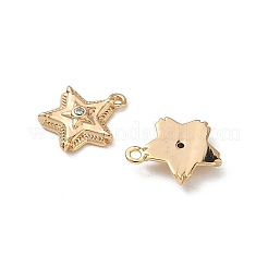 Brass Micro Pave Clear Cubic Zirconia Charms&nbsp;KK-A280-09G