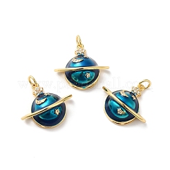 Rack Plating Brass Micro Pave Cubic Zirconia Pendants&nbsp;KK-D074-31G