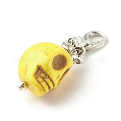 Skull Synthetic Howlite Pendant Decorations&nbsp;X1-HJEW-JM00620