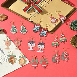 4Pcs Christmas Brass Dangle Earrings for Women&nbsp;EJEW-FS00055