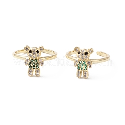 Bear Cubic Zirconia Cuff Ring&nbsp;RJEW-M146-02