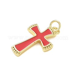 Brass Enamel Pendants&nbsp;KK-CBA3F25-11G-04
