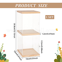 2-Tier Transparent Acrylic Minifigures Display Case&nbsp;ODIS-WH0043-24A