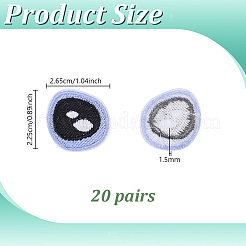 20 Pairs Eye Polyester Embroidery Sew on Cloth Patches&nbsp;PATC-PH0001-85