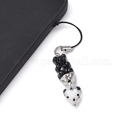 2Pcs 2 Colors Opaque Bear Acrylic Mobile Straps&nbsp;HJEW-JM01289