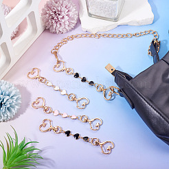 6Pcs 3 Styles Alloy Enamel Heart Link Bag Extender Chains&nbsp;KEYC-TAC00058