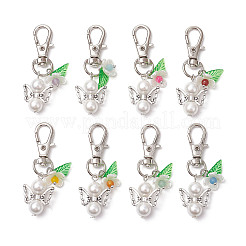 Flower Angel ABS Plastic Imitation Pearl & Acrylic Pendant Decorations&nbsp;HJEW-JM02989